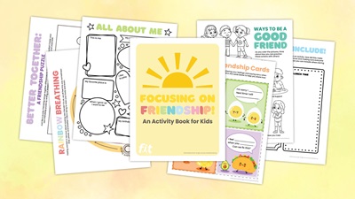 An activity book for kids centered on making friends