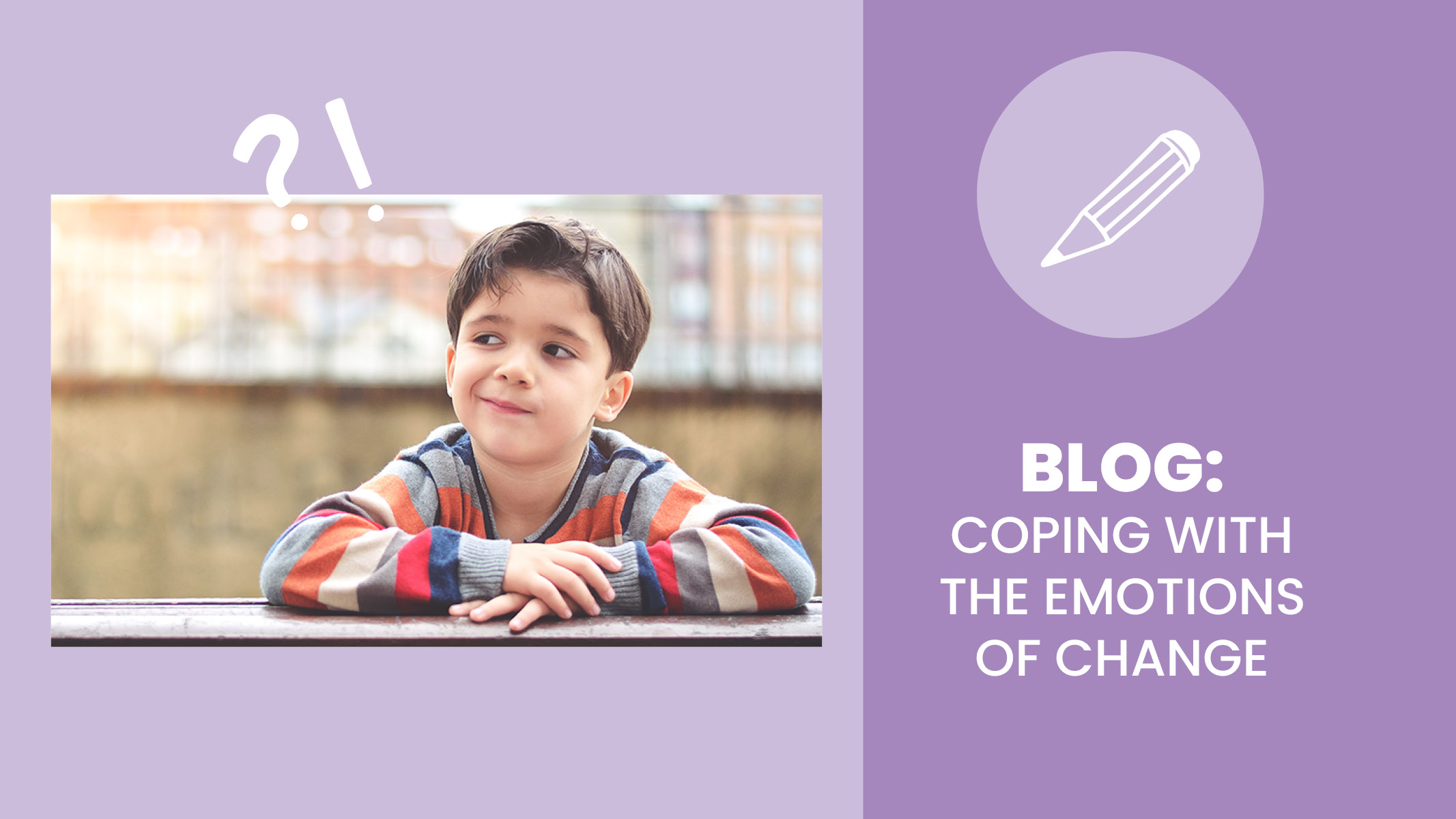 Young child, boy, sits outside and thinks about change and emotions