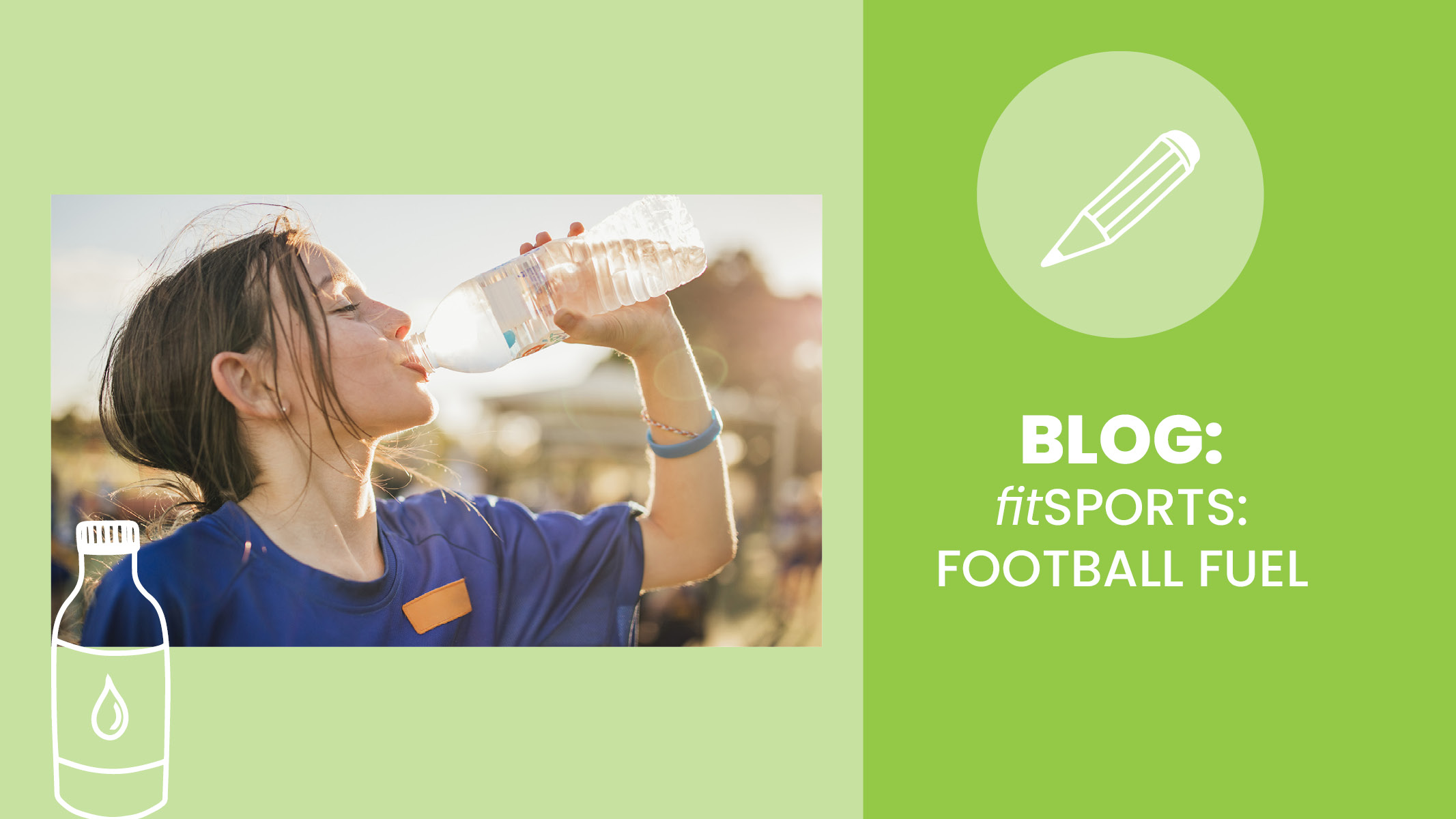 Young child, girl, drinks water during a football game