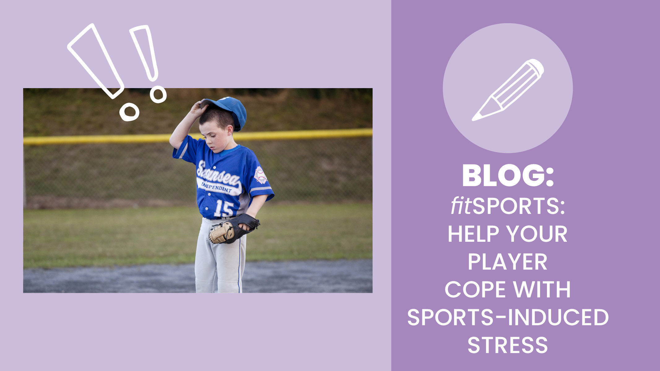 Young child, boy, feels stress while playing baseball