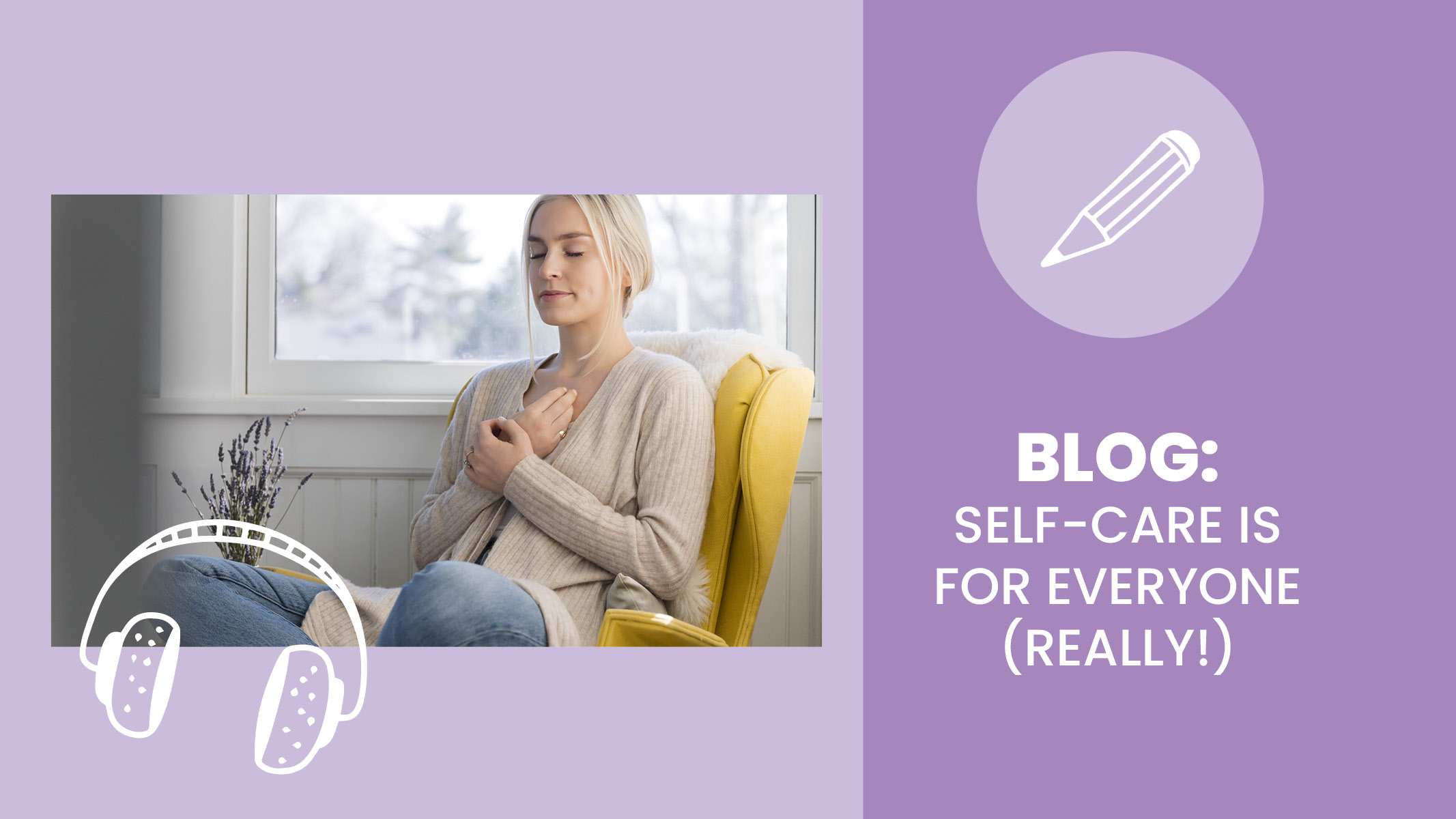 Young adult woman sits and meditates as a form of self-care