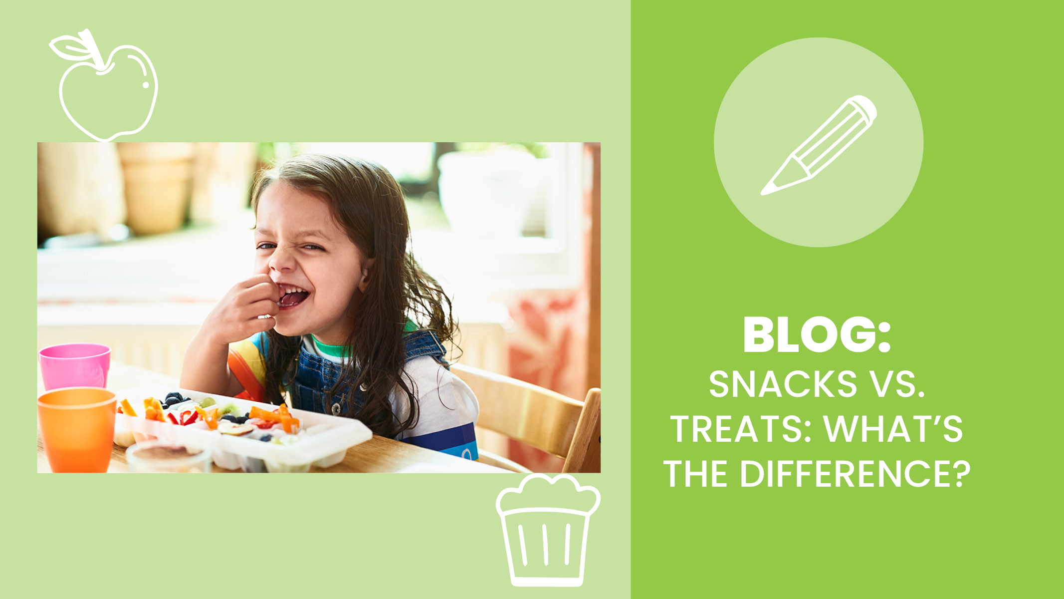Young child snacks on healthy food