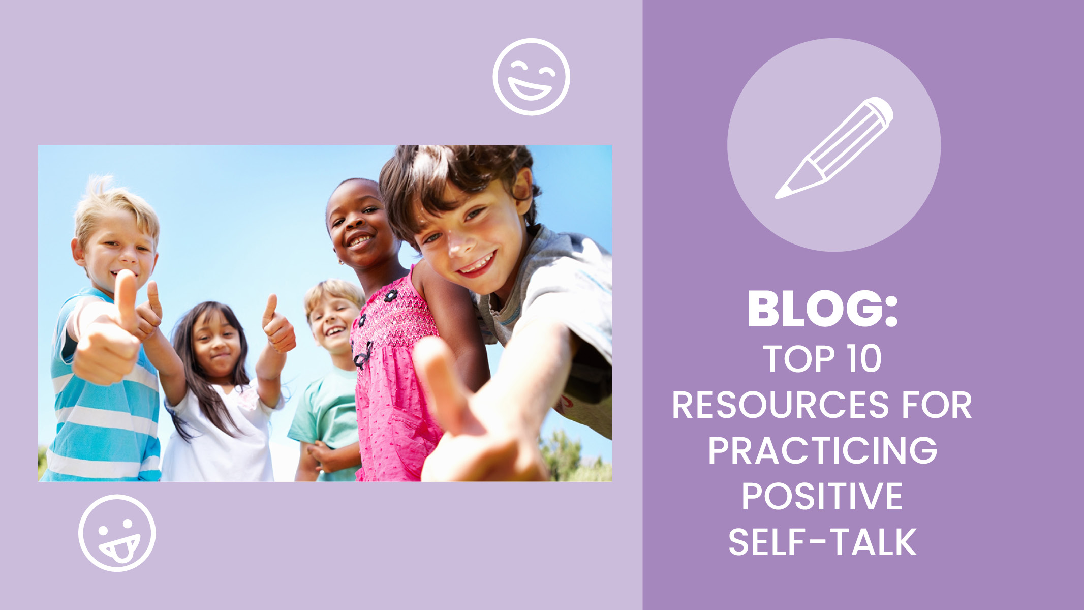 Group of happy children practice positive self-talk