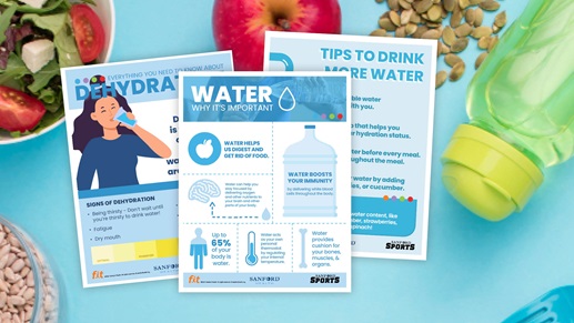 Sports and fit Hydration posters - Sanford fit