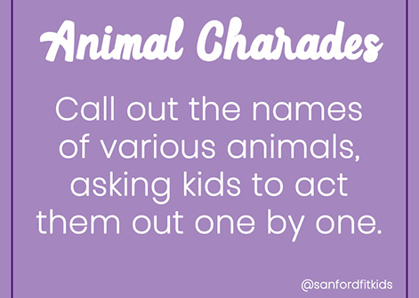 Animal Charades activity - acting out animal sounds and movements
