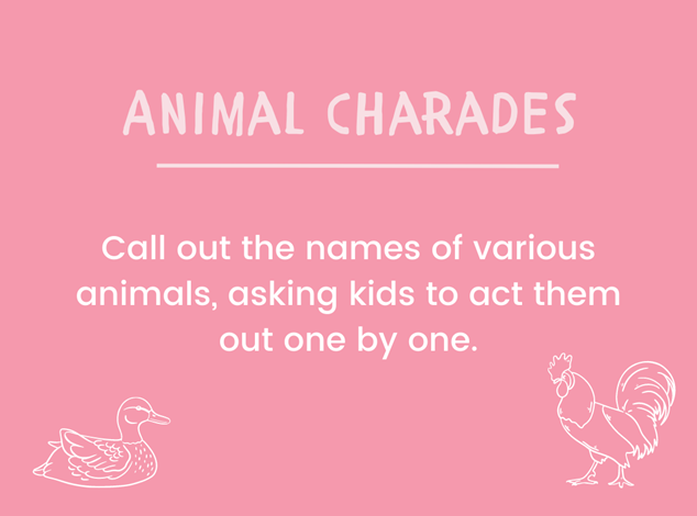 Animal charades game instructions - Sanford fit