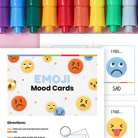 Emoji Mood Cards Flatlay