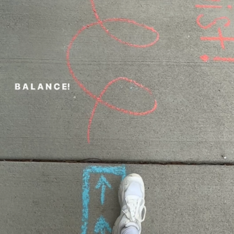 chalk path on sidewalk - Sanford fit