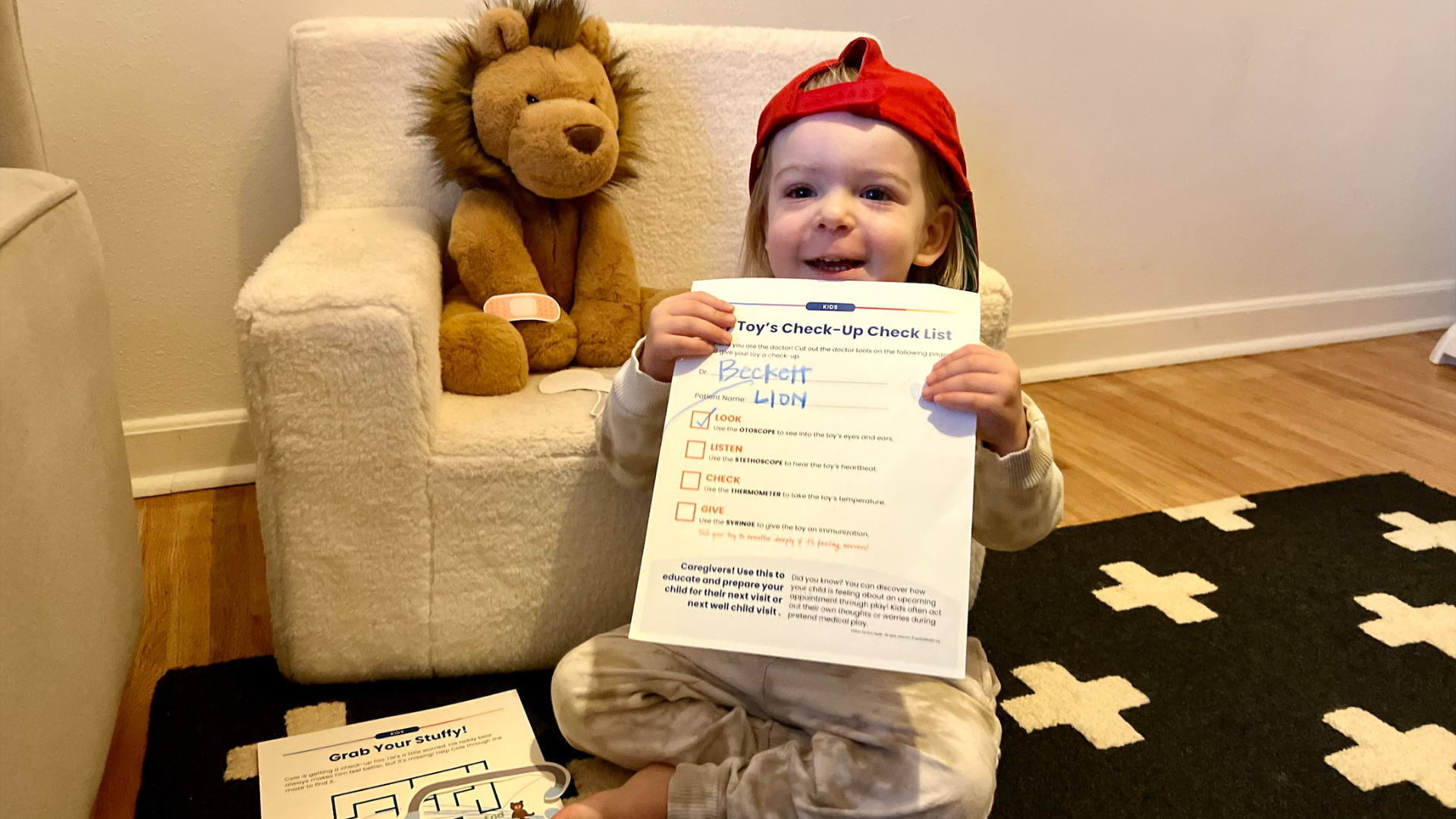 child holding preparing for a doctors visit activity