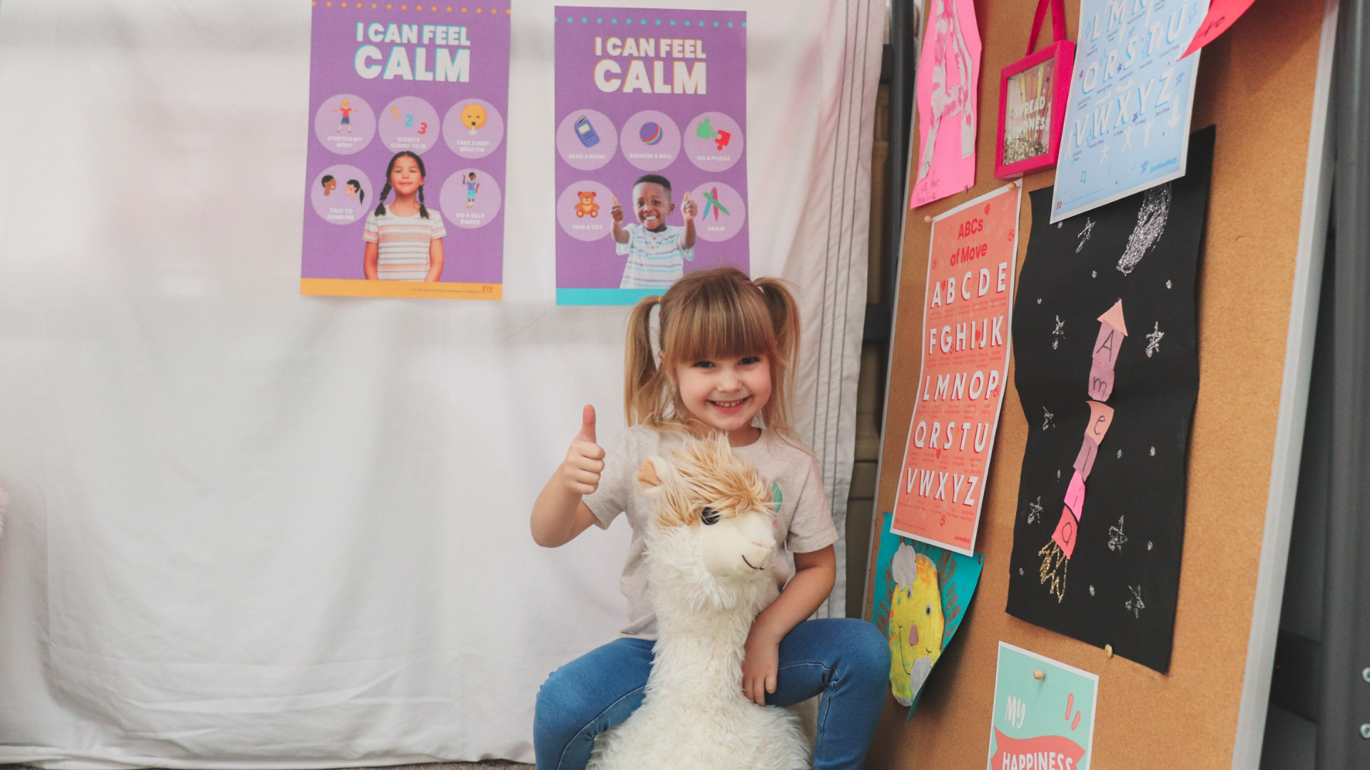 Cozy corner with feelings posters