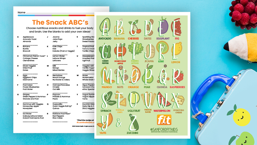 Snack ABCs Printable for grades 3-5