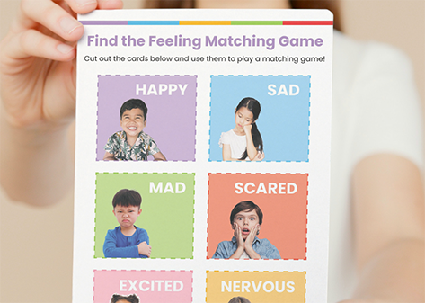 find the feeling matching game in hands- sanford fit